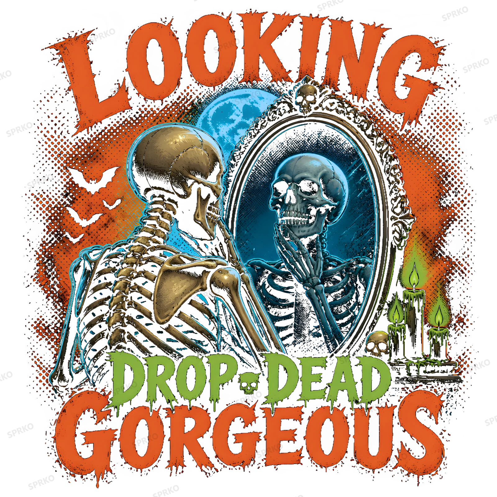 Looking Drop Dead Gorgeous Skeleton Design design preview wrapped on a mug