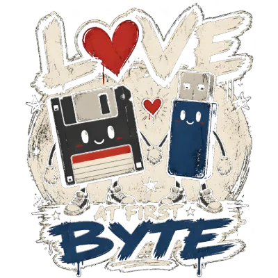 Love At First Byte Floppy Disk USB Flash Drive