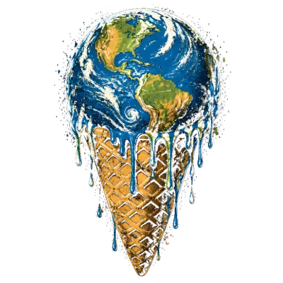 Melting Earth Ice Cream Cone