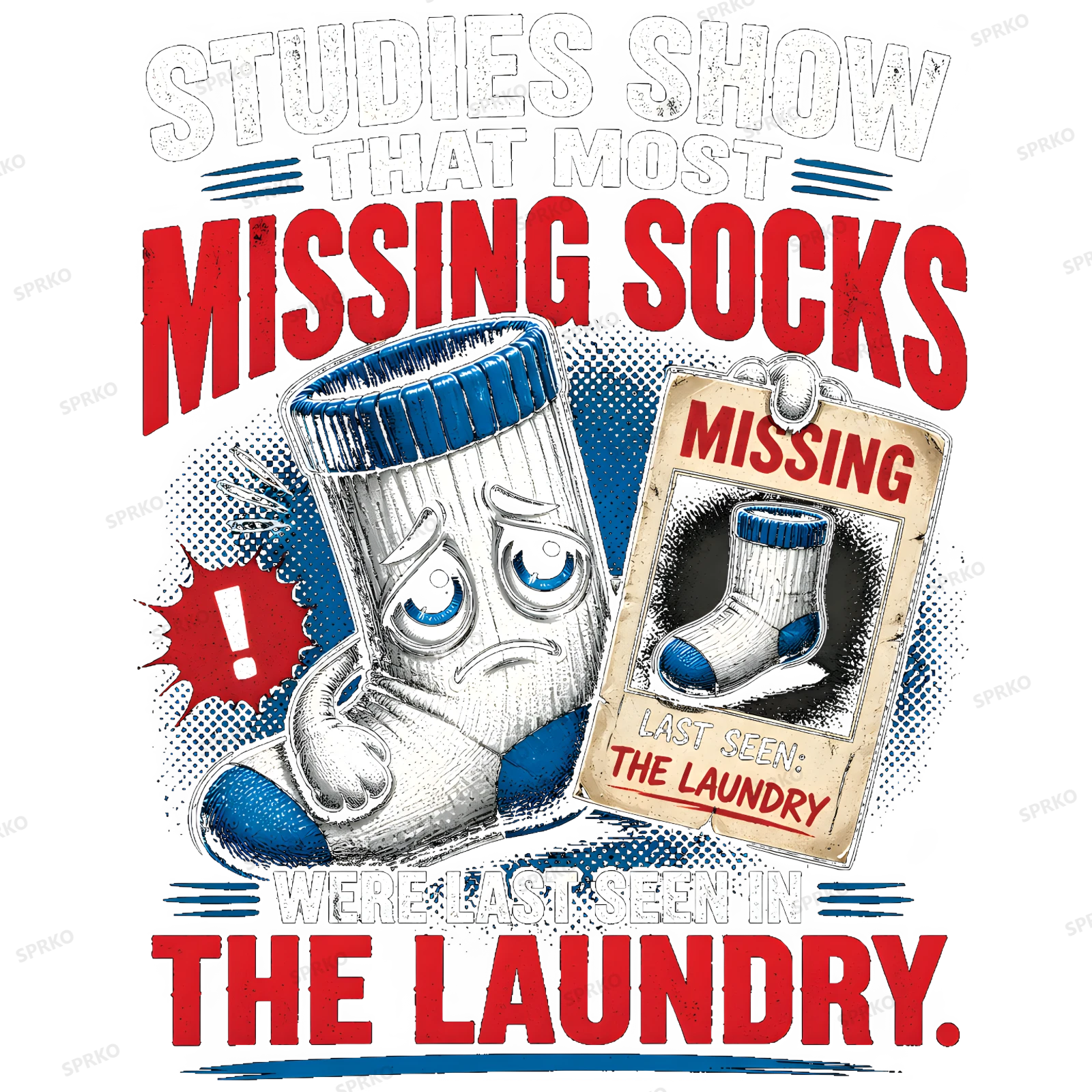 Missing Socks Laundry Problem Humor design preview wrapped on a mug