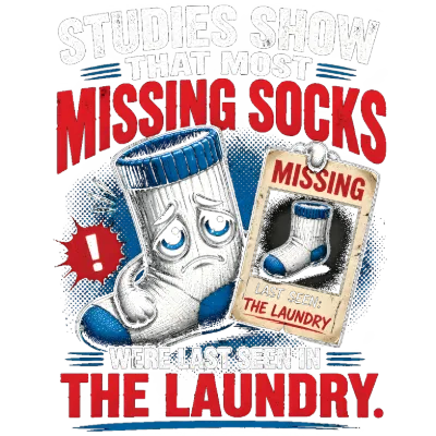 Missing Socks Laundry Problem Humor