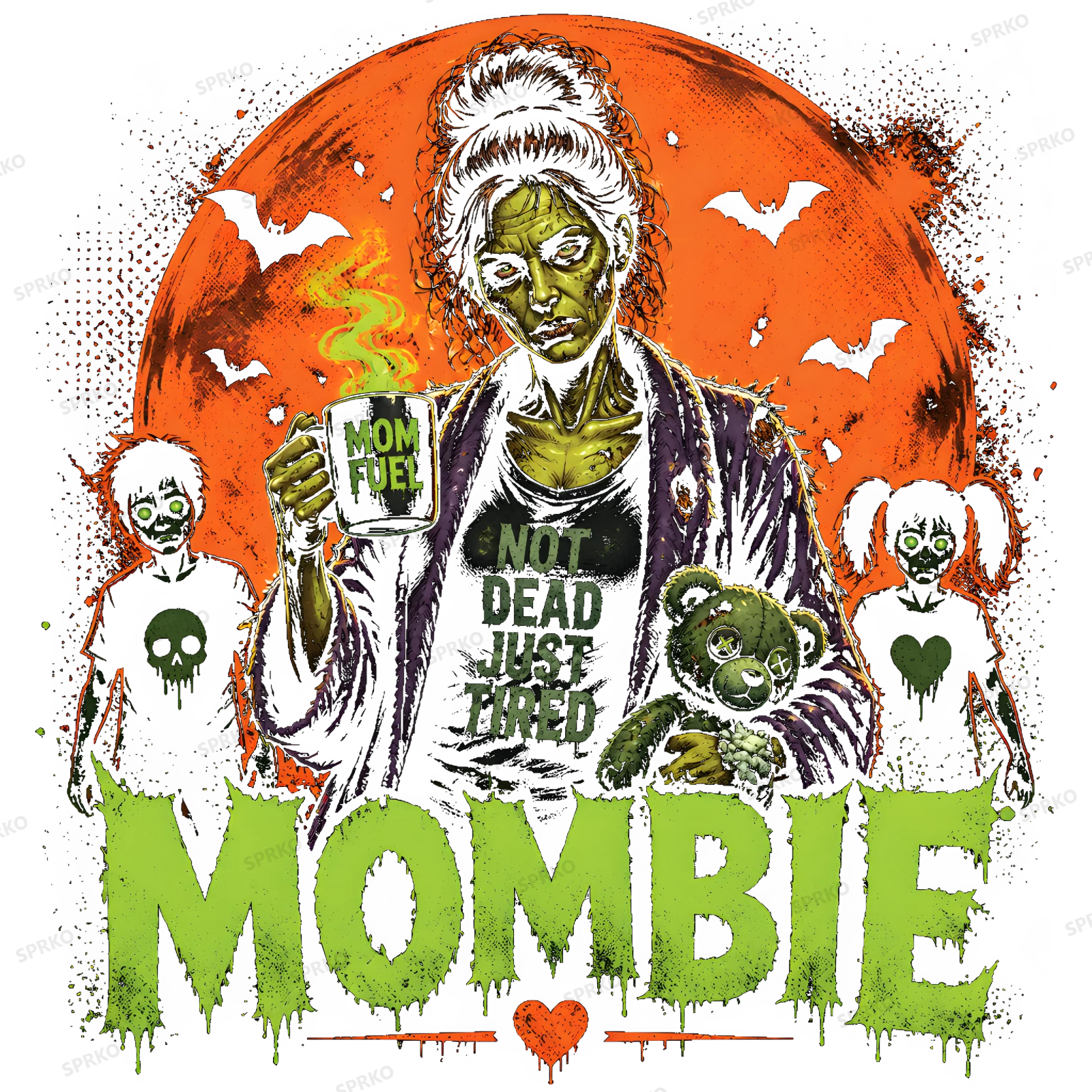 Mombie: Not Dead Just Tired Zombie Mom Graphic design preview wrapped on a mug