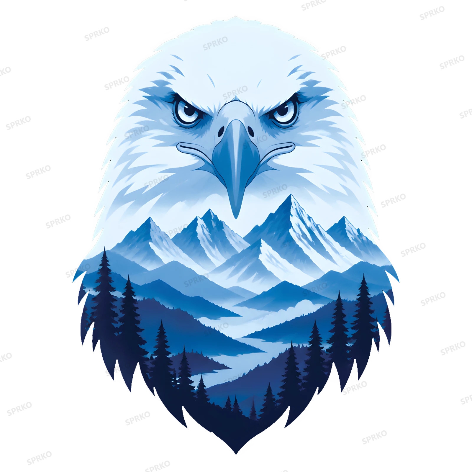 Majestic Mountain Wilderness Eagle Design design preview wrapped on a mug