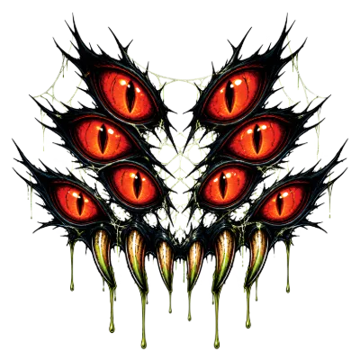 Multiple Horror Eyes Monster Face Design