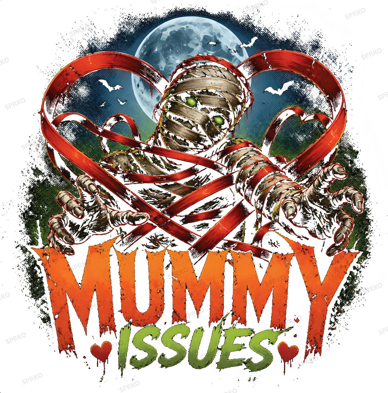 Mummy Issues Halloween Humor Design design preview wrapped on a mug