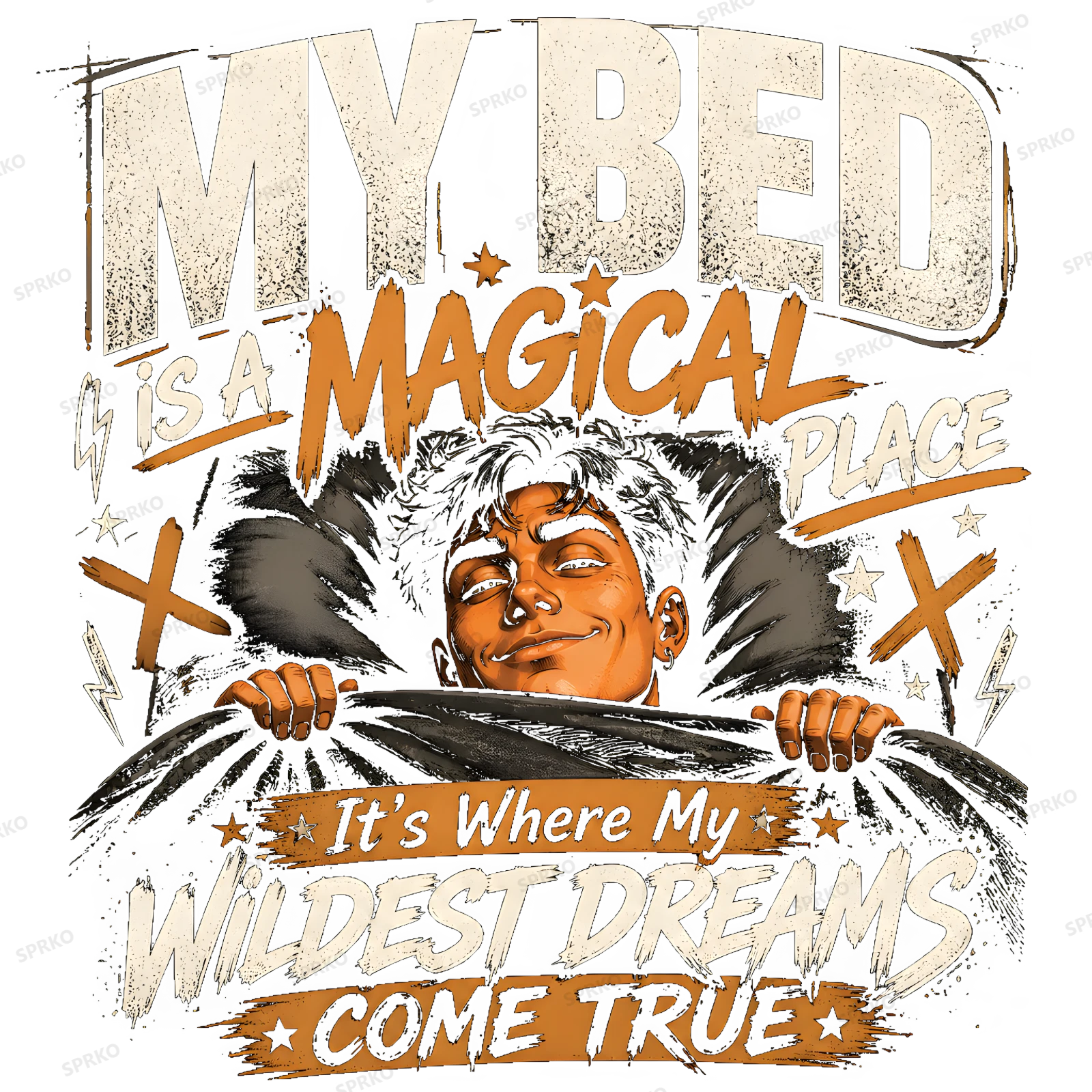 My Bed is a Magical Place Wildest Dreams Come True design preview wrapped on a mug