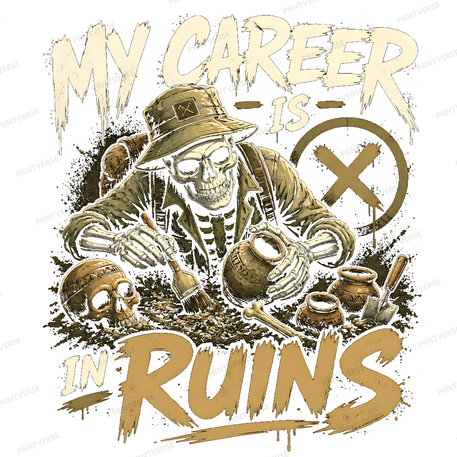 My Career Is In Ruins Skeleton Archaeologist design preview wrapped on a mug