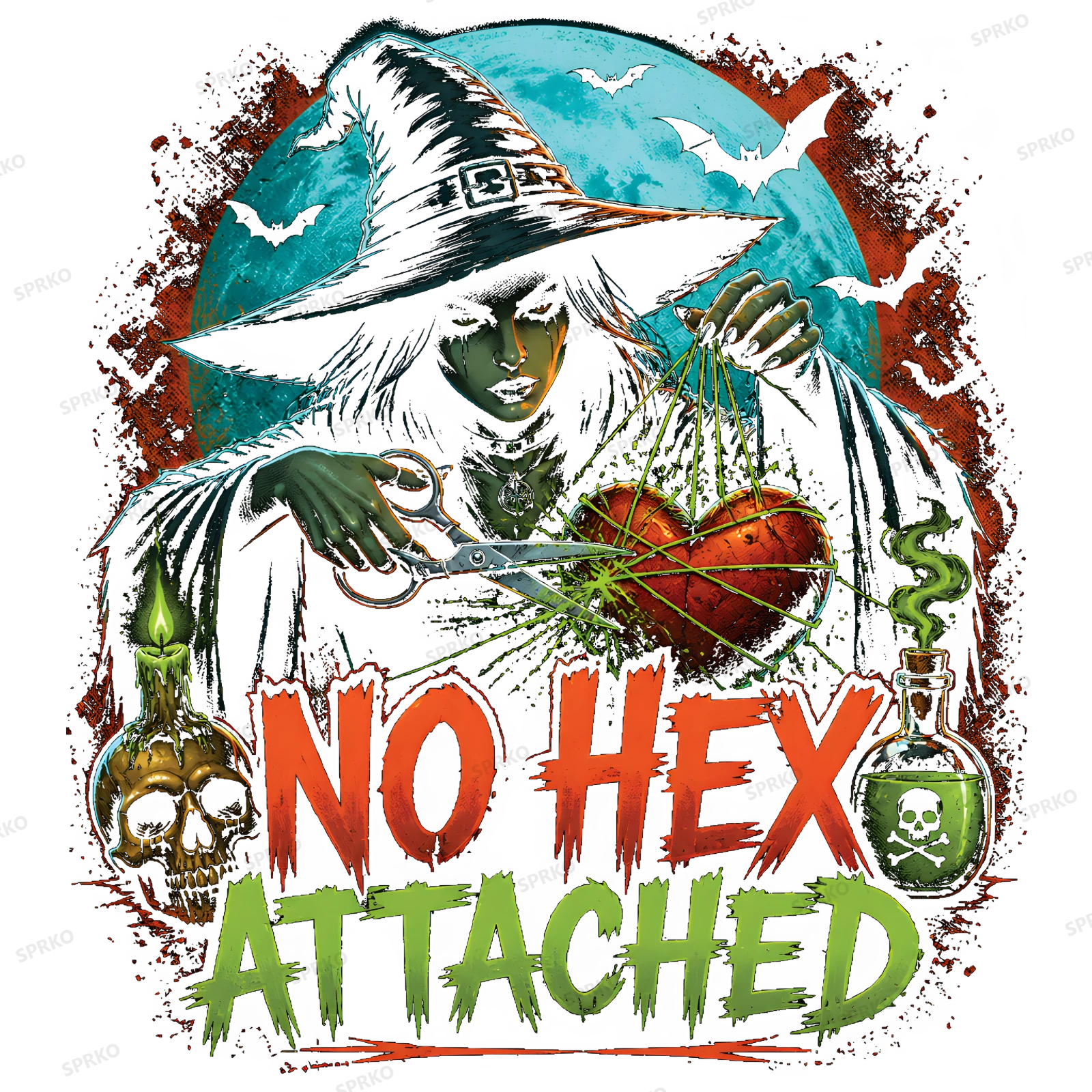 No Hex Attached Witch Halloween Design design preview wrapped on a mug