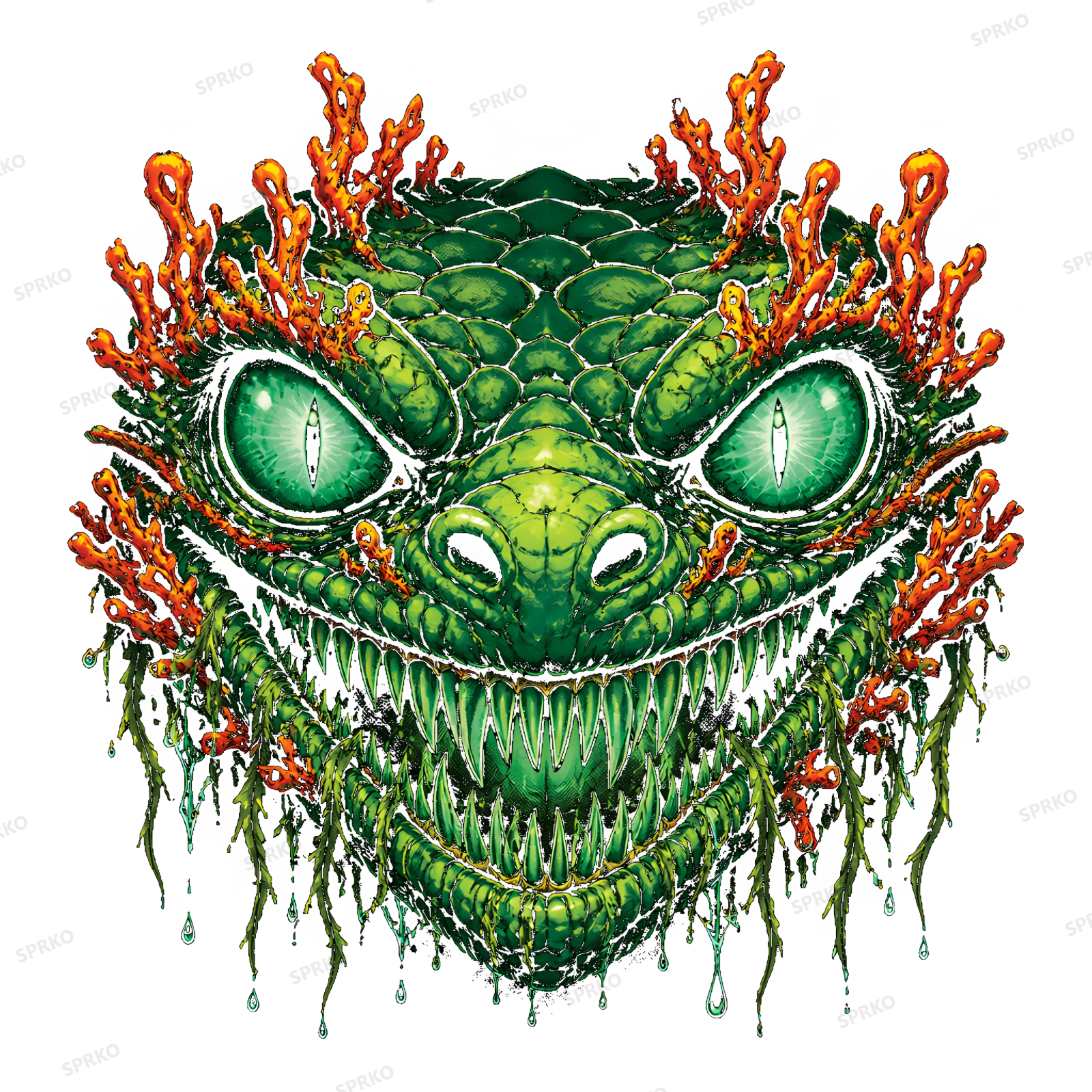 Oceanic Serpent Creature with Coral design preview wrapped on a mug