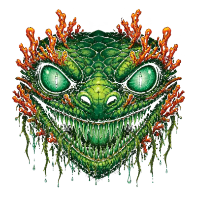 Oceanic Serpent Creature with Coral