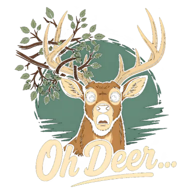 Oh Deer Pun Scared Deer Design