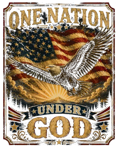 One Nation Under God Vintage Eagle Americana