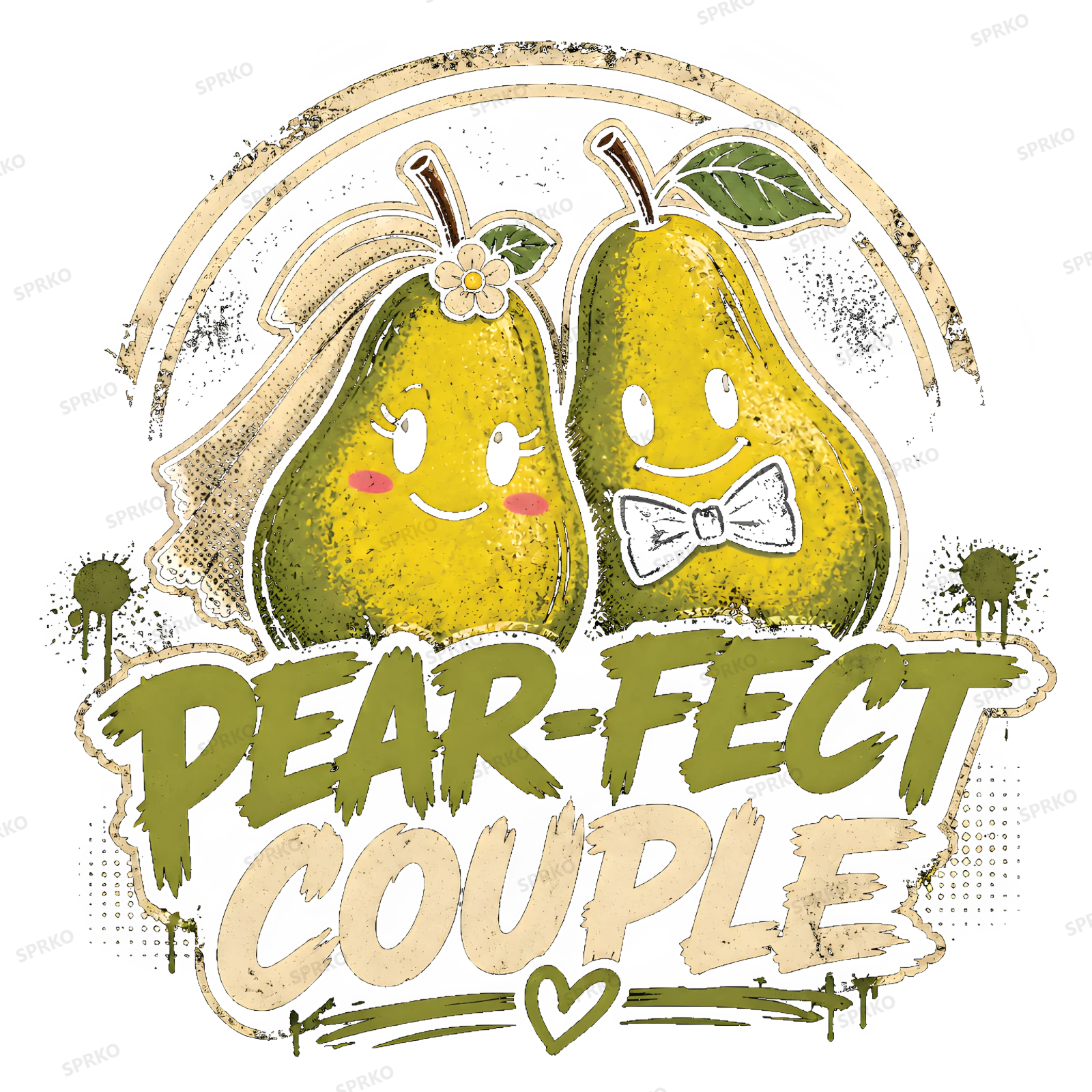 Pear-Fect Couple Wedding Anniversary Design design preview wrapped on a mug