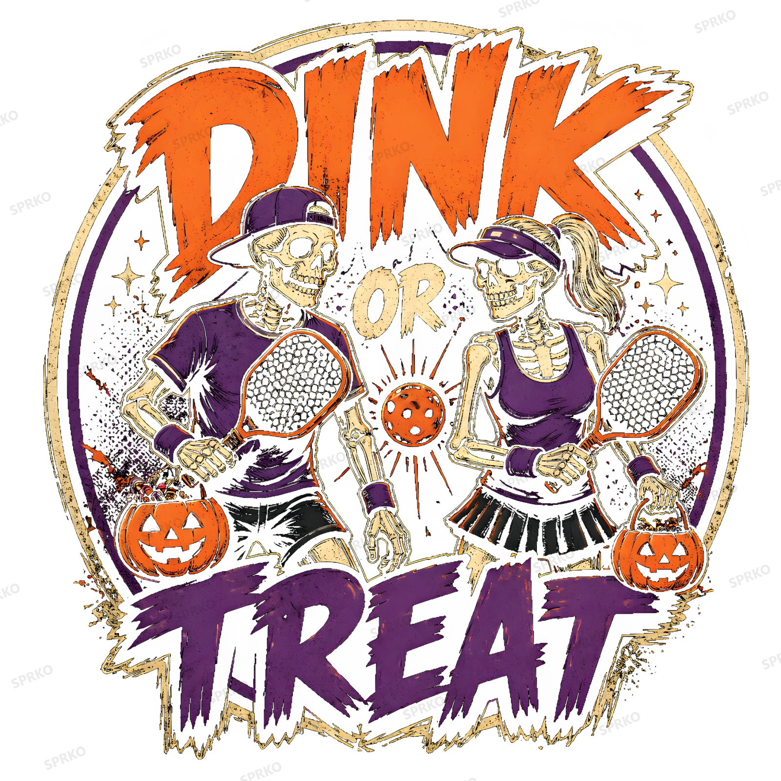 Pickle or Treat Halloween Pickleball Skeletons design preview wrapped on a mug