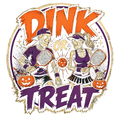 Pickle or Treat Halloween Pickleball Skeletons