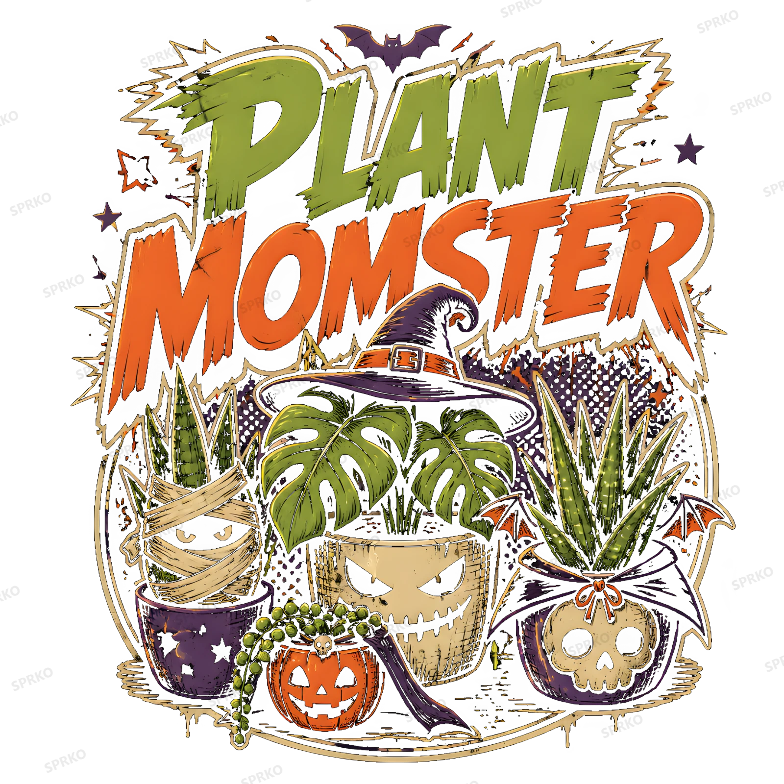 Plant Momster – Halloween Plant Lover Design design preview wrapped on a mug
