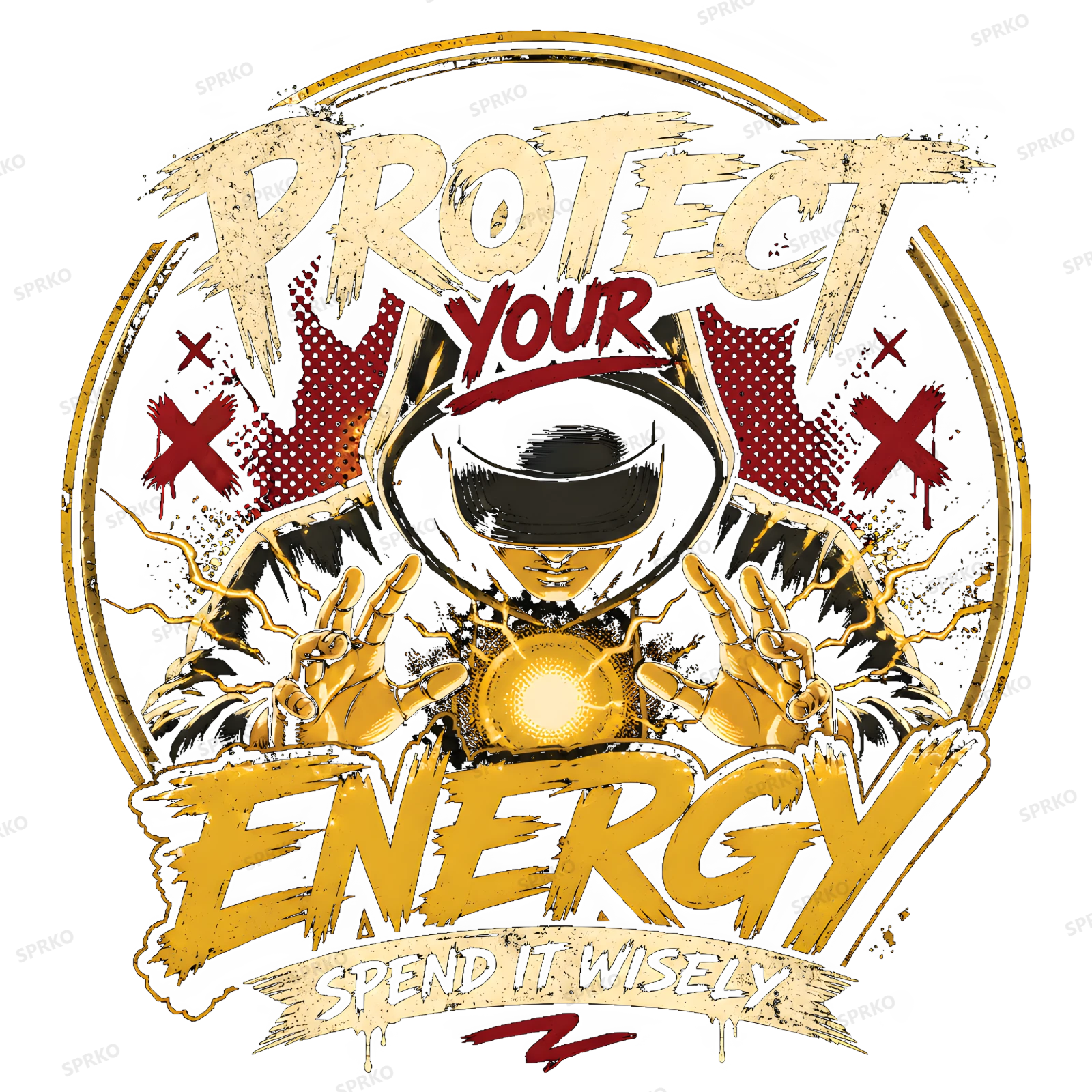 Protect Your Energy Spend It Wisely design preview wrapped on a mug
