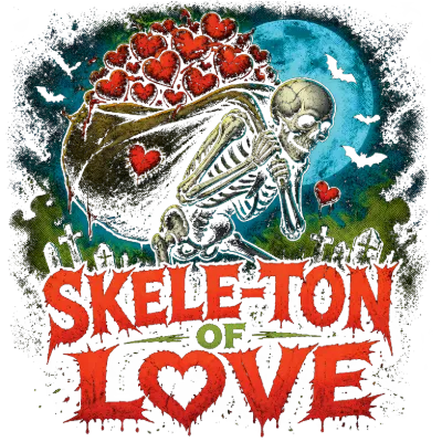 Skele-ton of Love Skeleton with Hearts Design