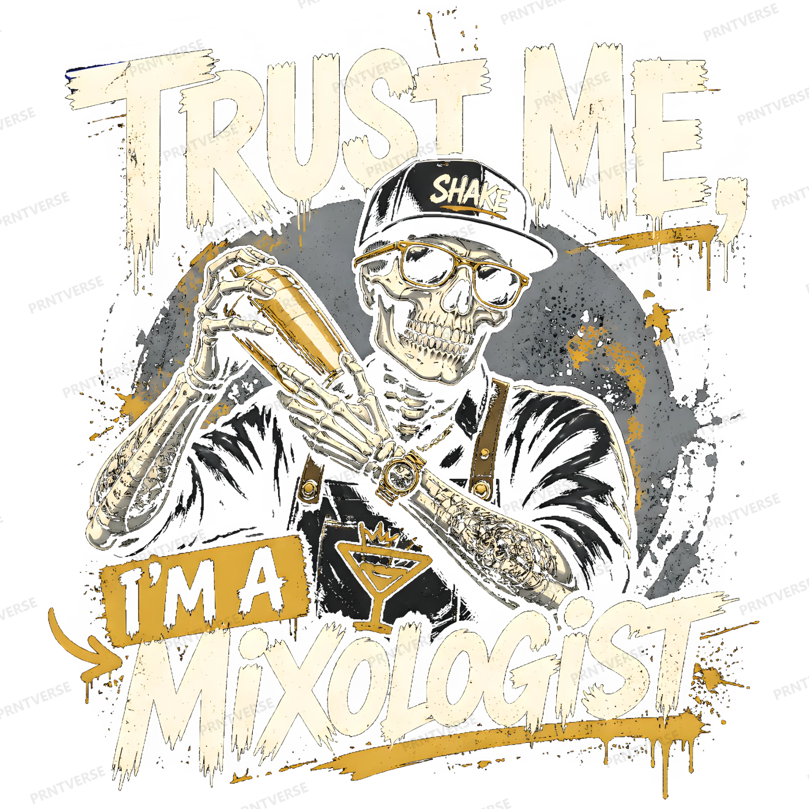 Trust Me I'm A Mixologist Skeleton Design design preview wrapped on a mug
