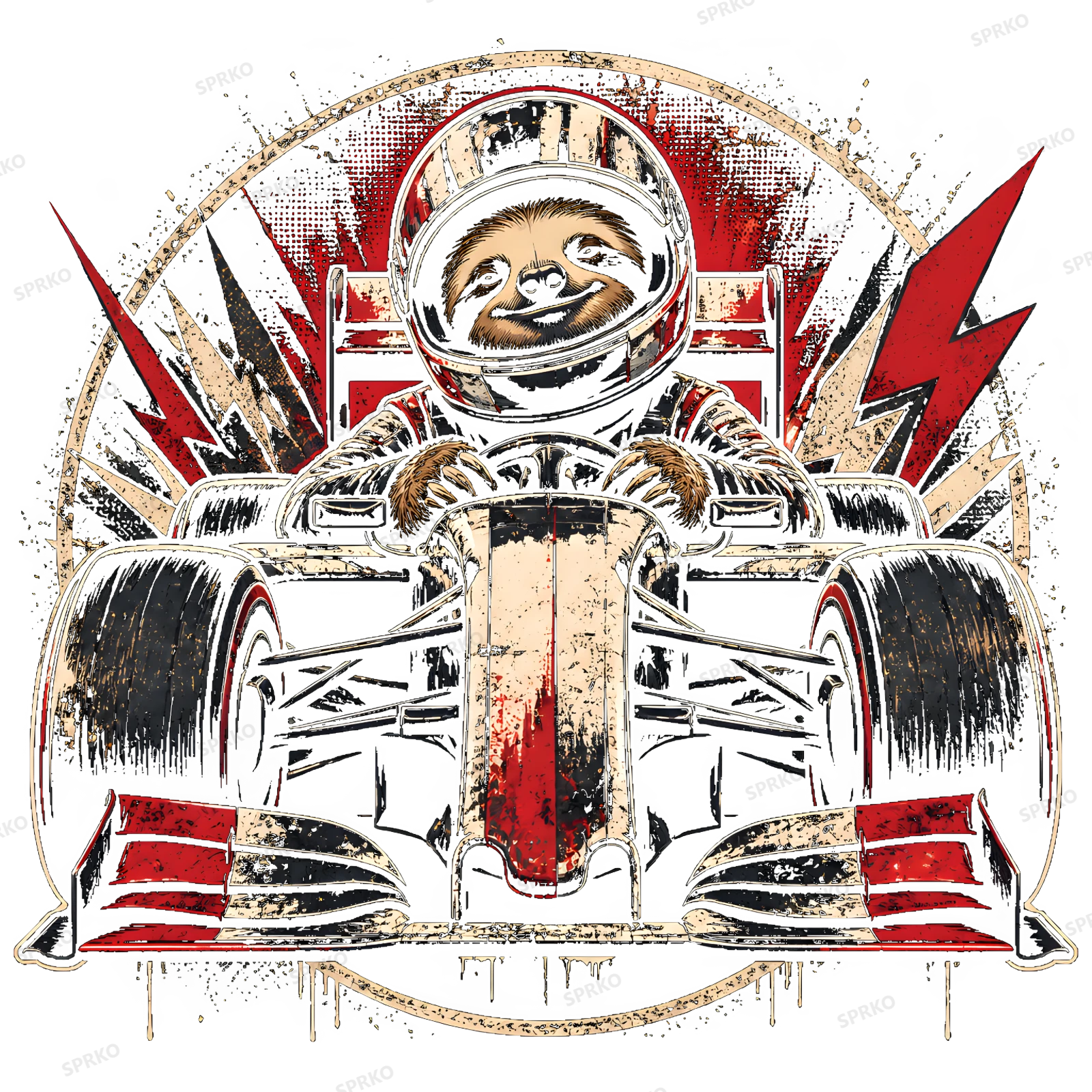 Sloth Racer Open-Wheel Race Car design preview wrapped on a mug