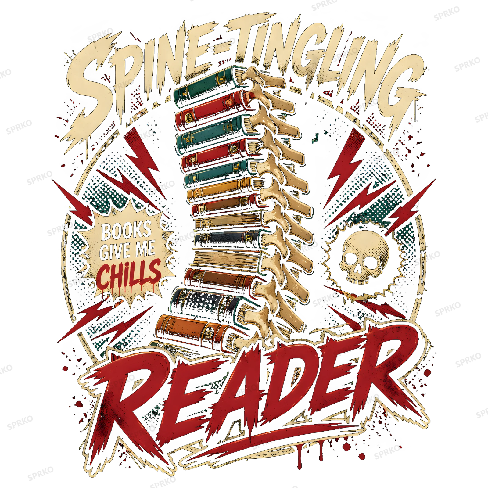 Spine-Tingling Reader Halloween Book Lover design preview wrapped on a mug