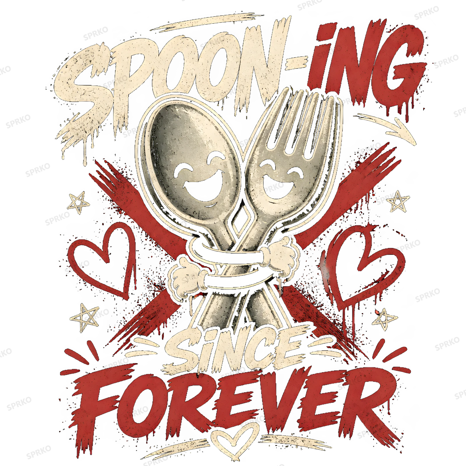 Spooning Since Forever Fork and Spoon Couple design preview wrapped on a mug