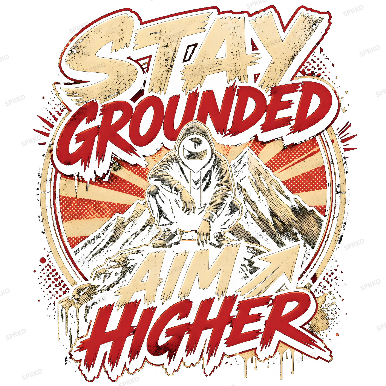 Stay Grounded Aim Higher Motivational Artwork design preview wrapped on a mug
