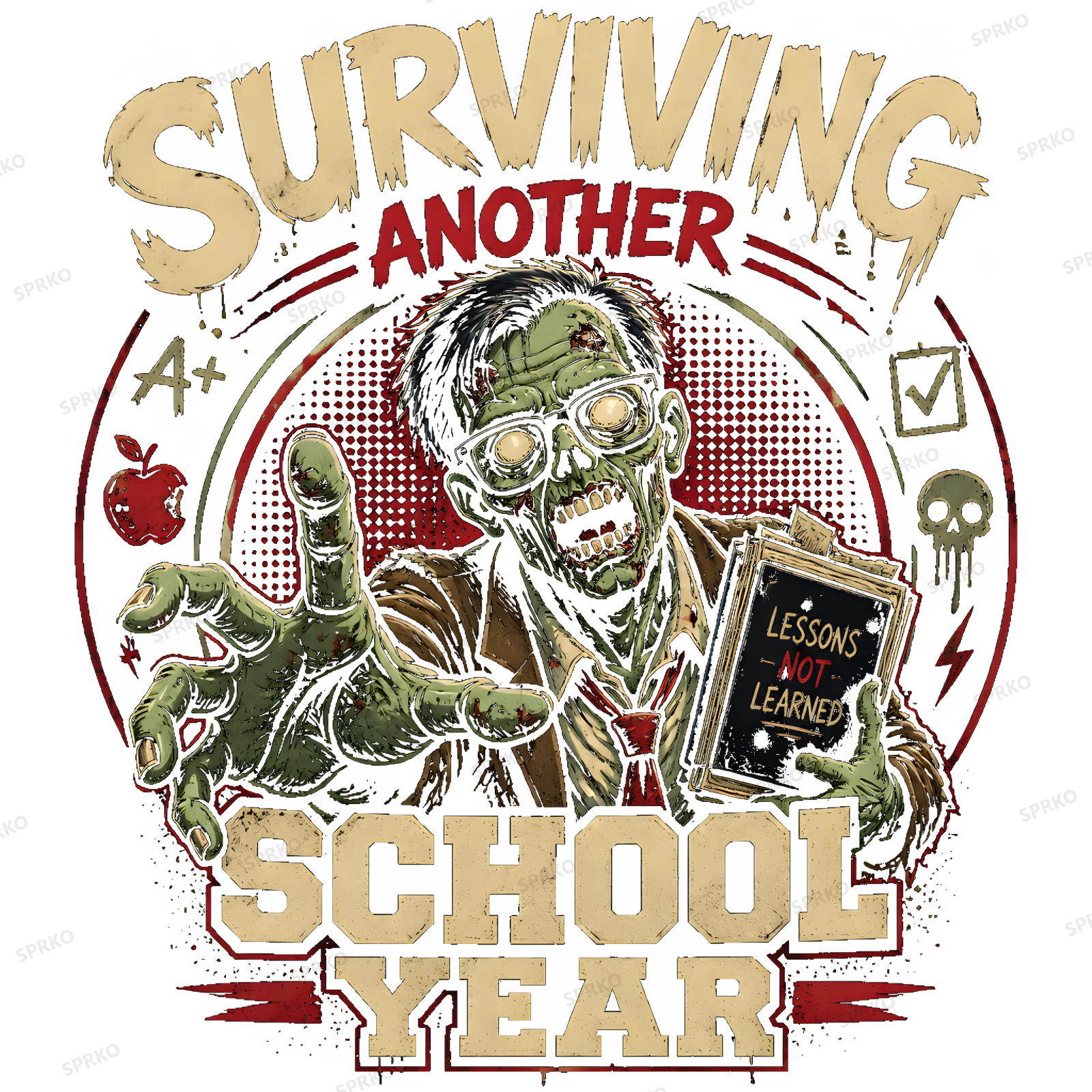 Surviving Another School Year Zombie Teacher design preview wrapped on a mug
