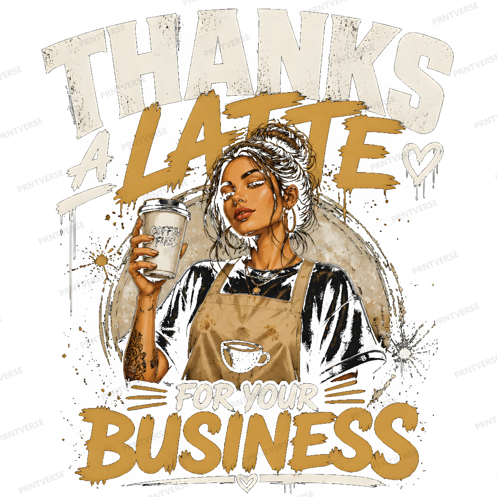 Thanks A Latte For Your Business Barista Design design preview wrapped on a mug
