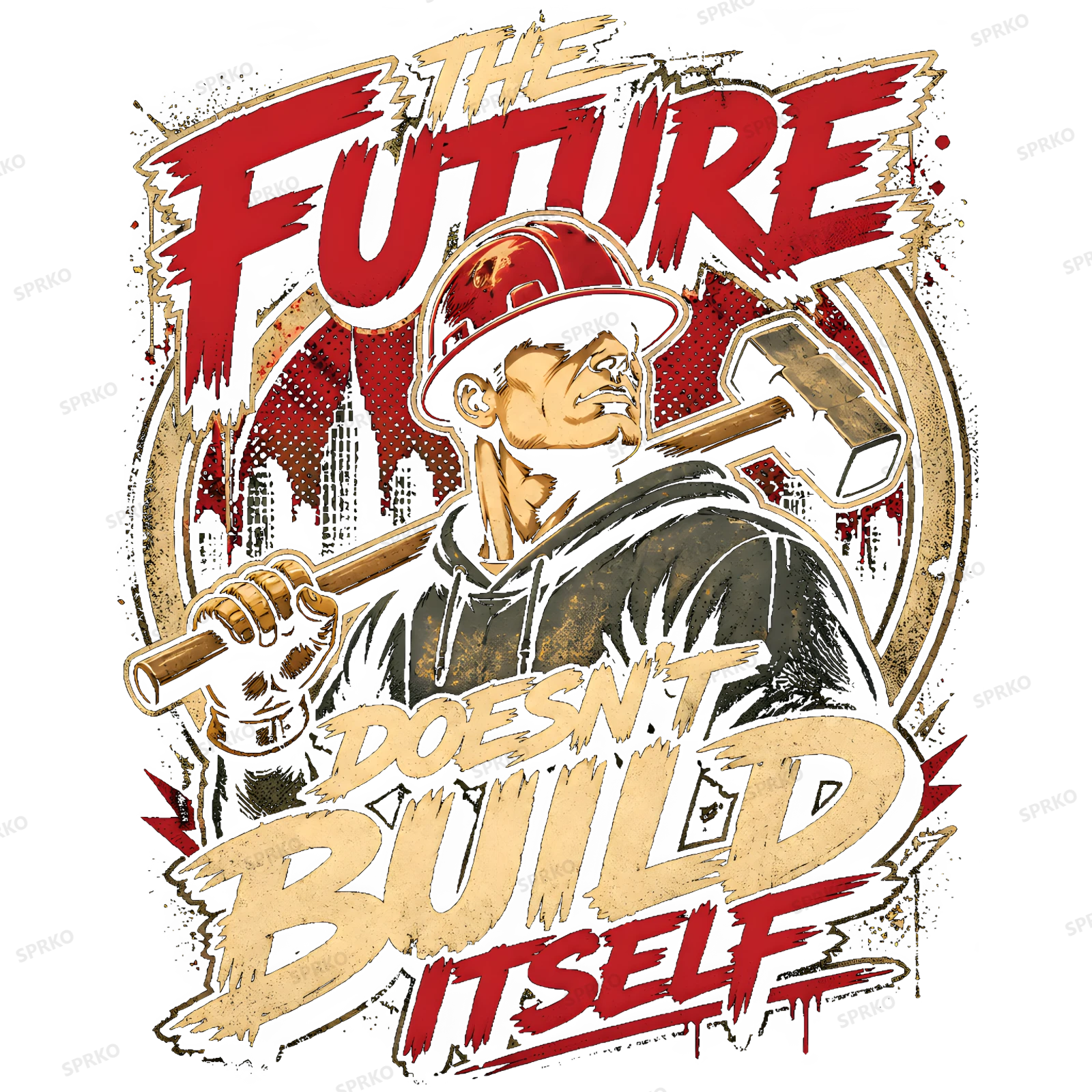 The Future Doesn't Build Itself Tradesman Design design preview wrapped on a mug