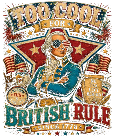 Too Cool For British Rule George Washington Design