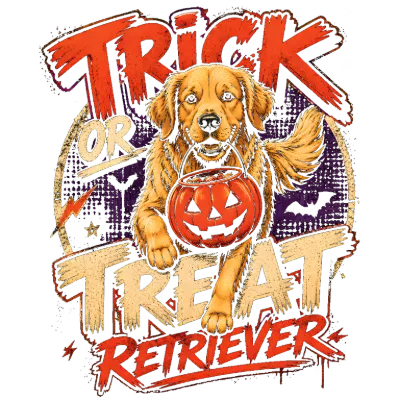 Trick or Treat Retriever Halloween Dog Design