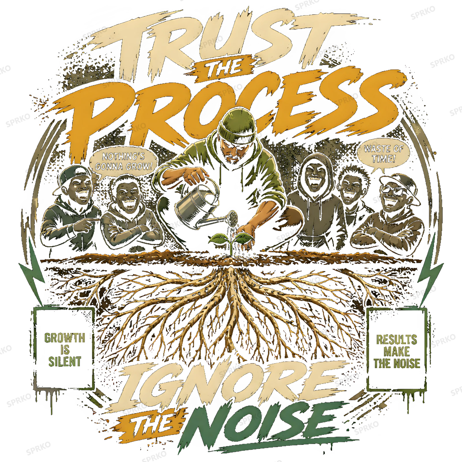 Trust the Process Ignore the Noise Motivational Design design preview wrapped on a mug