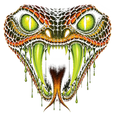 Venomous Serpent Head Fangs Halloween Design