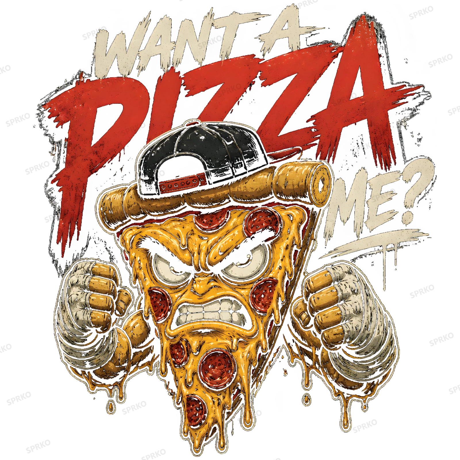 Want a Pizza Me? Sarcastic Pizza Slice design preview wrapped on a mug