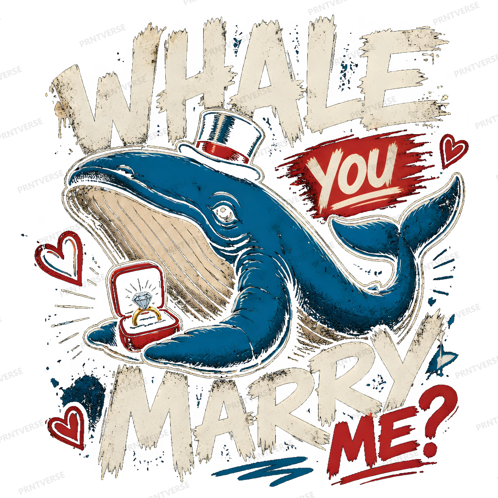 Whale You Marry Me Design Asset design preview wrapped on a mug