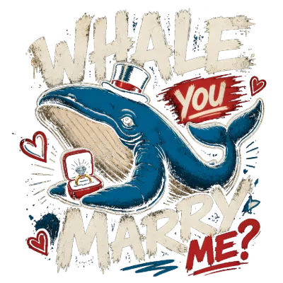 Whale You Marry Me Design Asset