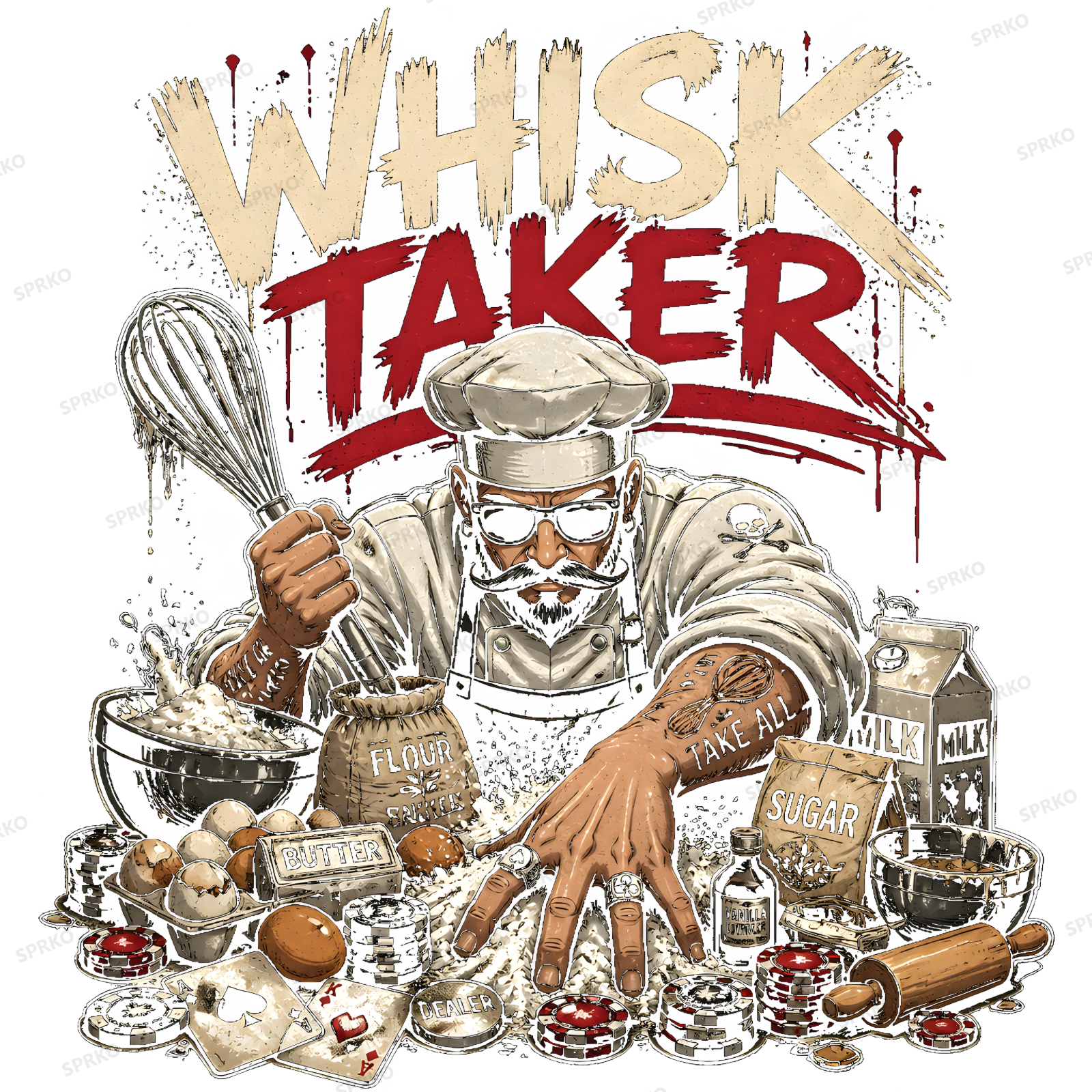 Whisk Taker Culinary Poker Chef design preview wrapped on a mug
