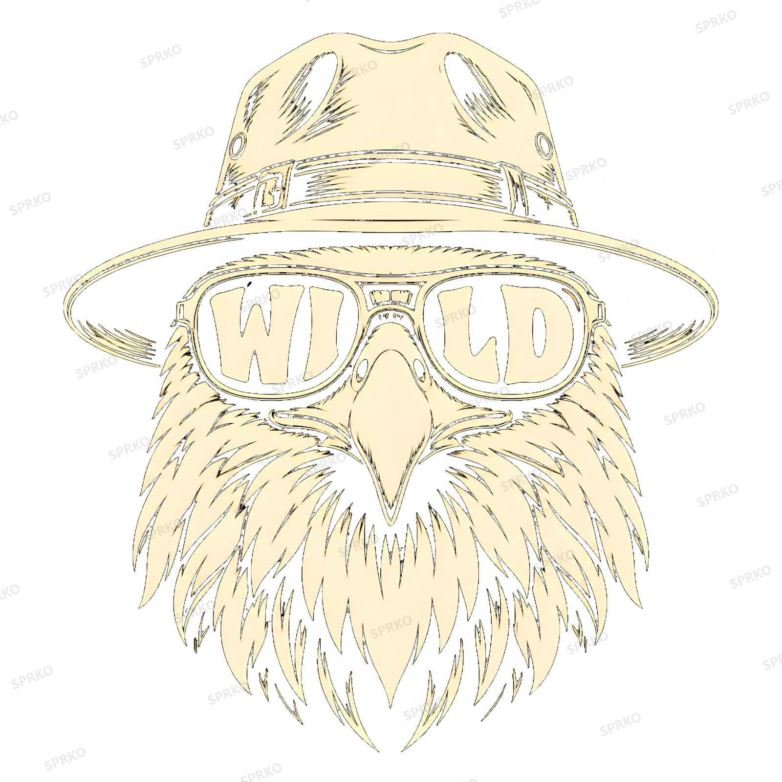Wild Eagle Aviator Hat Sunglasses Graphic design preview wrapped on a mug