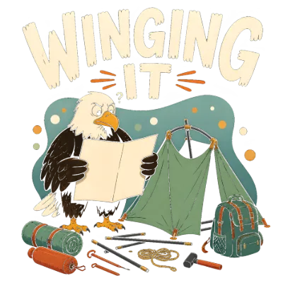 Winging It Bald Eagle Funny Camping Design