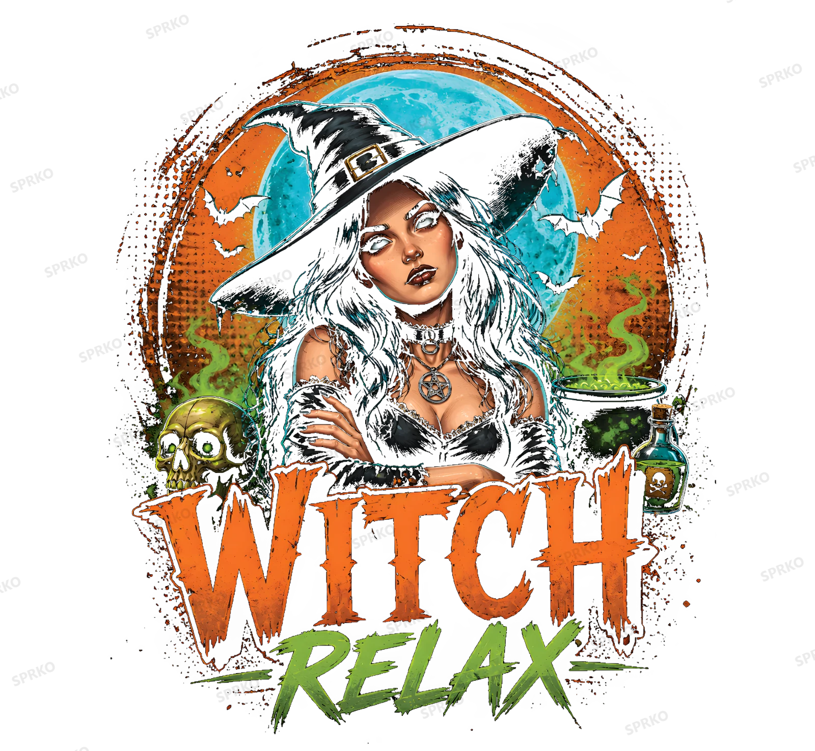 Witch Relax Spooky Halloween Design design preview wrapped on a mug