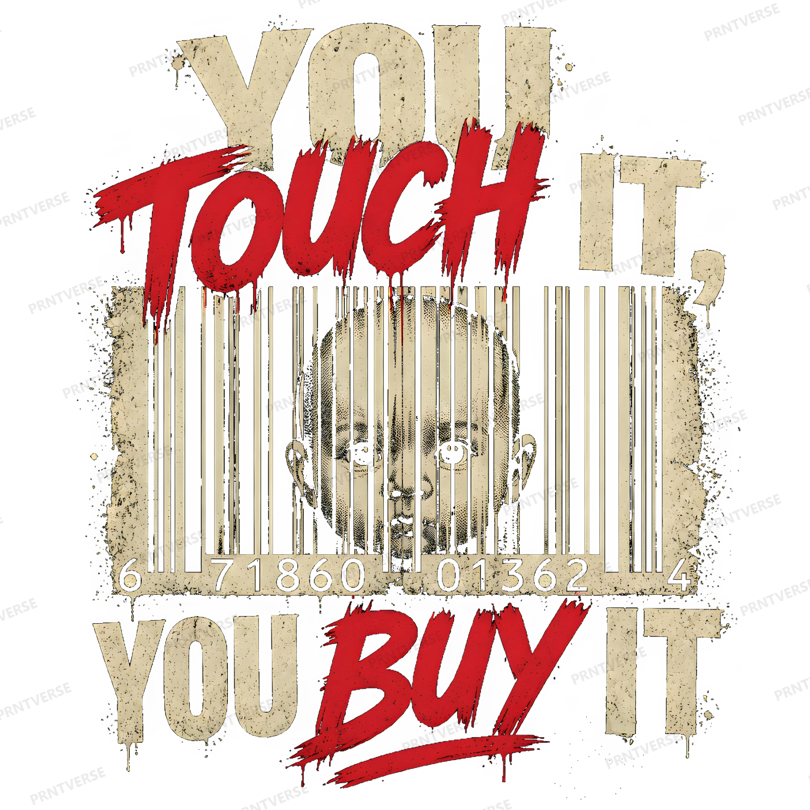 You Touch It You Buy It Streetwear Parenting Artwork design preview wrapped on a mug
