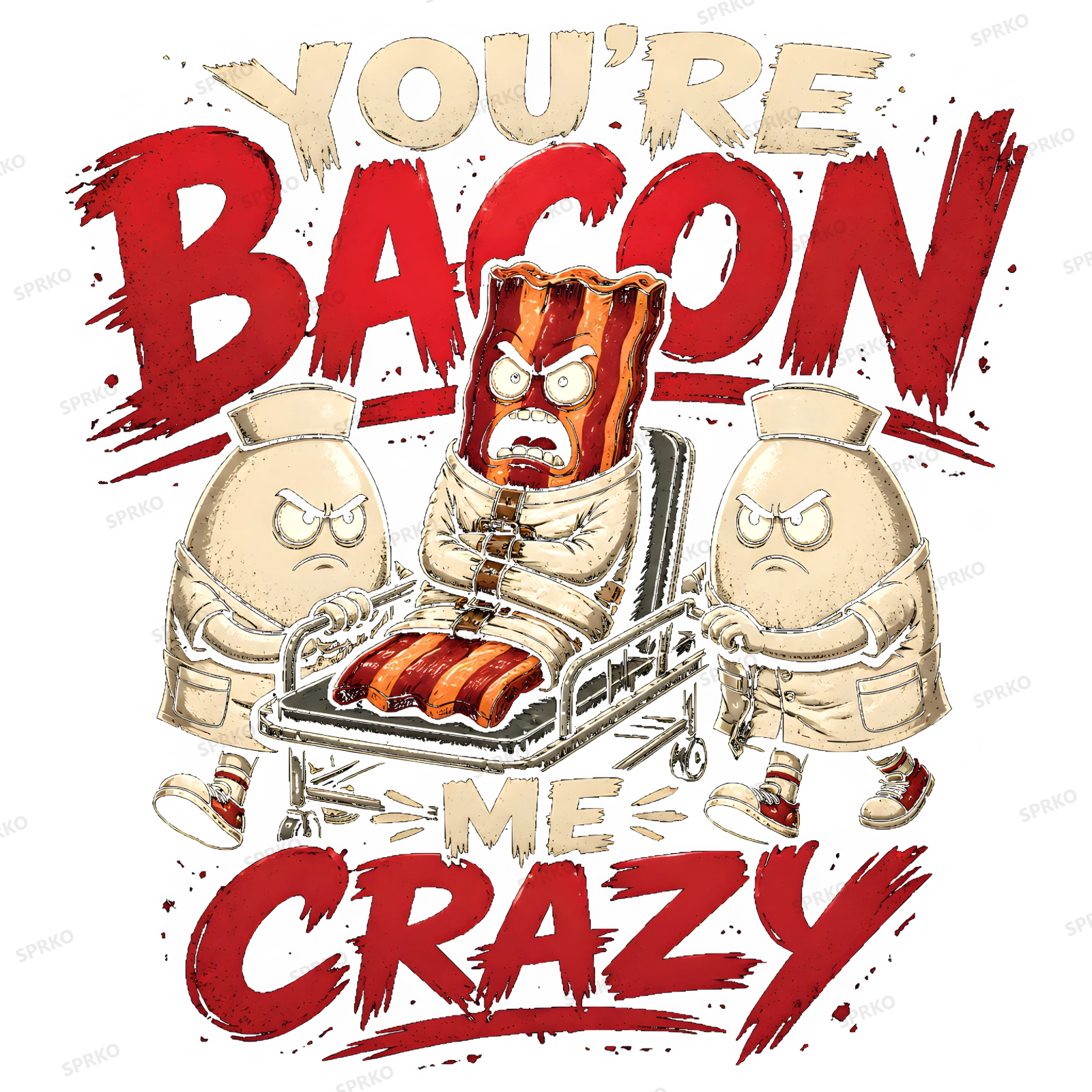You're Bacon Me Crazy Funny Pun Design design preview wrapped on a mug